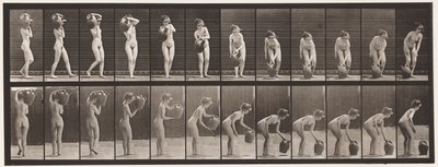 Płyta 235. Obracanie i wyjmowanie słoika z wodą z ramienia na ziemię, 1872-1885 autorstwa Eadweard Muybridge