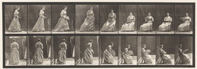 Płyta 240. Siedzenie i flirtowanie z fanem autorstwa Eadweard Muybridge