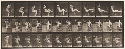 Talerz 247. Siadanie kładąc stopy na krześle autorstwa Eadweard Muybridge