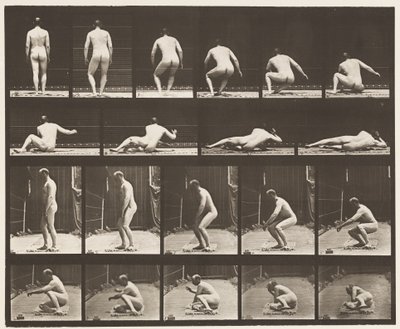 Płyta 257. Leżąc na ziemi, 1885 autorstwa Eadweard Muybridge
