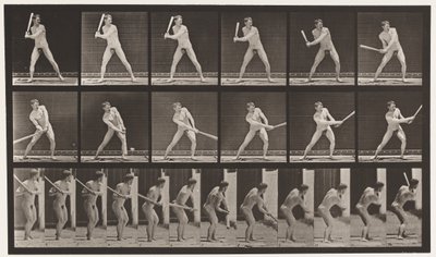 Płyta 275.Baseball; Odbijanie (niska piłka) autorstwa Eadweard Muybridge