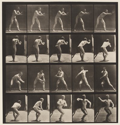 Płyta 282.Base-piłka; Łapanie i rzucanie, 1885 autorstwa Eadweard Muybridge