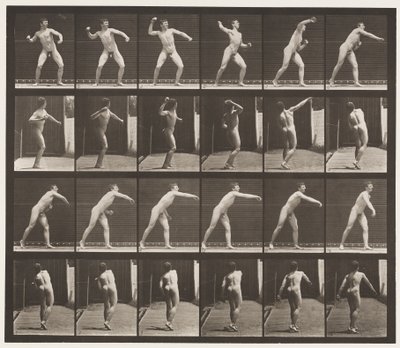 Tabliczka 286. Baseball; Rzucanie autorstwa Eadweard Muybridge