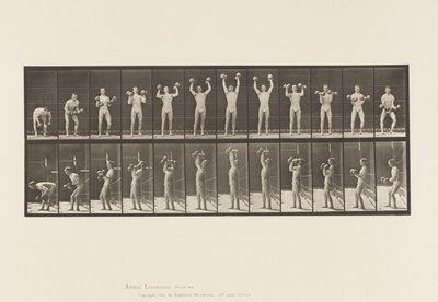 Płyta 322. Hantle do podnoszenia mężczyzn autorstwa Eadweard Muybridge