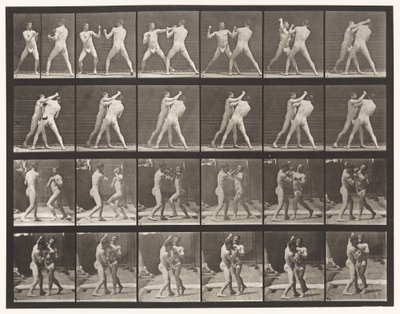 Płyta 330. Boks; Cross-counter (buty) autorstwa Eadweard Muybridge