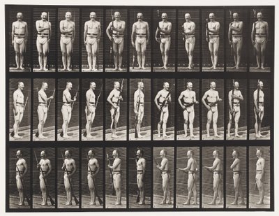 Płyta 351. Mocowanie i odkręcanie bagnetów, 1872-1885 autorstwa Eadweard Muybridge