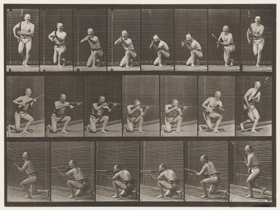 Płyta 356. Klękanie, strzelanie i wstawanie autorstwa Eadweard Muybridge