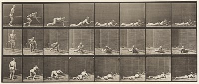 Płyta 357. Leżenie na brzuchu i strzelanie autorstwa Eadweard Muybridge
