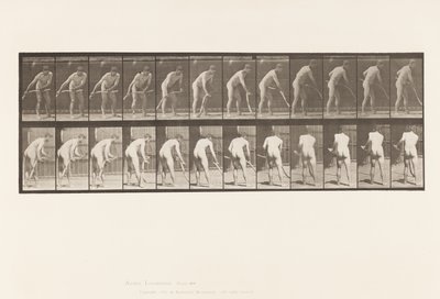 Talerz 390. Rolnik, koszenie trawy autorstwa Eadweard Muybridge