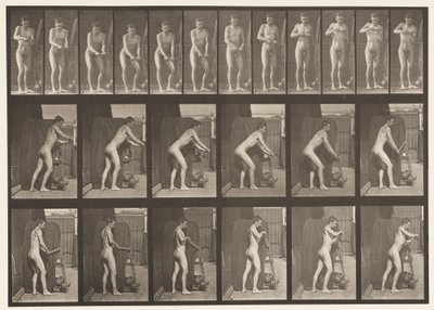Płyta 395. Obracanie korbką autorstwa Eadweard Muybridge