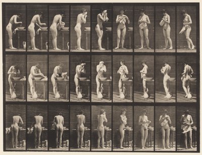 Płyta 412. Mycie, wycieranie twarzy i obracanie autorstwa Eadweard Muybridge
