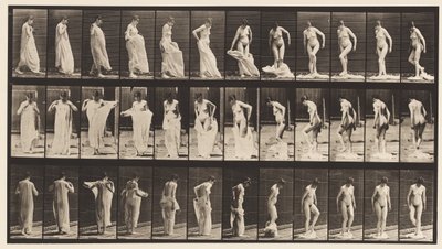 Talerz 431. Toaleta; Zdejmowanie odzieży autorstwa Eadweard Muybridge