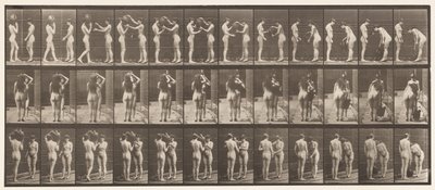 Tabliczka 447. Dwa modele, 9 Pobieranie Słoik Wody z Ramionu 10 autorstwa Eadweard Muybridge