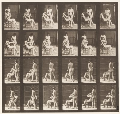 Talerz 451. Dwa modele, 8 filiżanek herbaty, 1 filiżanka i napoje, 1872-1885 autorstwa Eadweard Muybridge