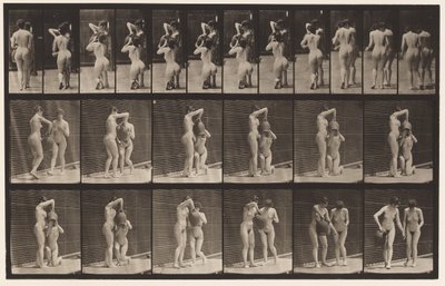 Płyta 453. Dwa modele; 8 Klęka, Napoje ze Słoika W Ręce autorstwa Eadweard Muybridge