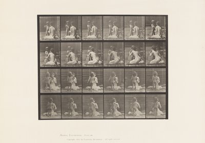 Tabliczka 466. Dwa modele, dziecko 70N, bukiet przynoszący do 12, 1885 r autorstwa Eadweard Muybridge