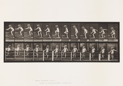 Tabliczka 473. Dziecko idące po schodach autorstwa Eadweard Muybridge