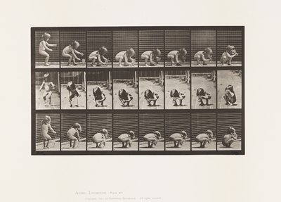 Tablica 477. Dziecko, pochylanie się, podnoszenie kielicha i picie autorstwa Eadweard Muybridge
