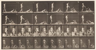 Płyta 485. Dwa modele; A, 10 Stanie i napełnianie kielicha;, 1872-1885 autorstwa Eadweard Muybridge