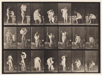 Tablica 493. Różne fazy toalety, 1872-1885 autorstwa Eadweard Muybridge