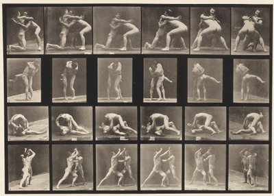 Płyta 520. A, 98 i 100 Zapasy; B, 98 i 100 Zapasy autorstwa Eadweard Muybridge