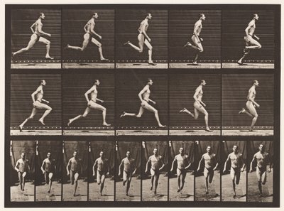 Płyta 60. Bieganie z krokiem pół mili (buty) autorstwa Eadweard Muybridge