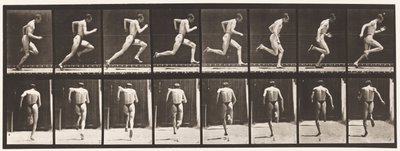 Płyta 61. Bieganie na pełnych obrotach (niedoskonała akcja, buty) autorstwa Eadweard Muybridge