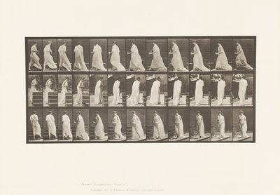 Płyta 97. Zwrot do schodów z dzbanem i kielichem w rękach autorstwa Eadweard Muybridge