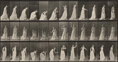 Tablica numer 306. Podnoszenie piłki i rzucanie nią autorstwa Eadweard Muybridge