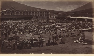 Plac i pałac wicekróla - Antigua de Guatemala, 1877 (zdjęcie) autorstwa Eadweard Muybridge