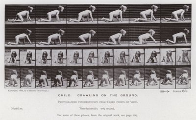Ludzka postać w ruchu: Dziecko, czołgające się po ziemi autorstwa Eadweard Muybridge