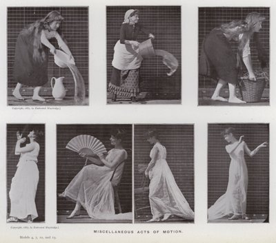 Postać ludzka w ruchu: różne akty ruchu (zdjęcie czarno-białe) autorstwa Eadweard Muybridge