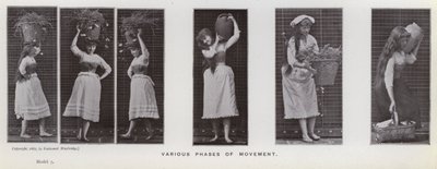 Postać ludzka w ruchu: różne fazy ruchu (zdjęcie czarno-białe) autorstwa Eadweard Muybridge