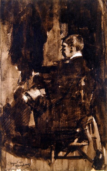 Siedzący mężczyzna autorstwa Earl Beauchamp