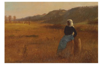 Na zakończenie dnia, ok. 1878-1880 (olej na pokładzie) autorstwa Eastman Johnson