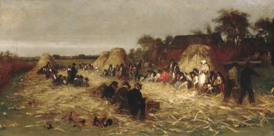 Łuskanie kukurydzy w Nantucket, ca. 1875. autorstwa Eastman Johnson