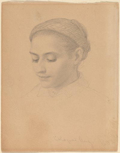 Głowa młodej kobiety autorstwa Eastman Johnson