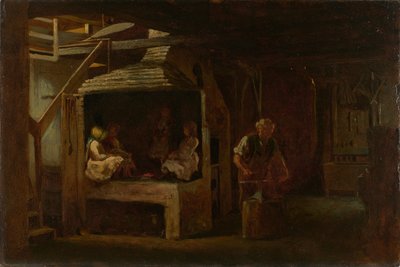 Kuźnia (olej na prasowanej płycie pilśniowej) autorstwa Eastman Johnson