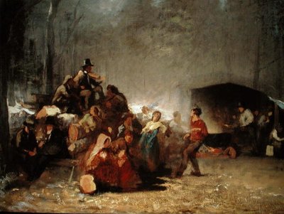 Partia w obozie cukru klonowego, ok. 1861-66 (olej na płótnie) autorstwa Eastman Johnson