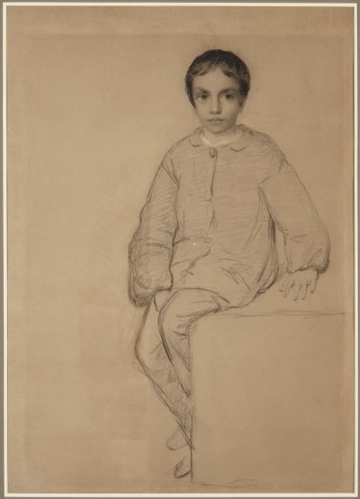 Siedzący chłopiec autorstwa Eastman Johnson
