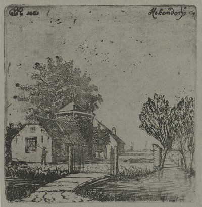 Widok na Hekendorp Hekendorp (tytuł na obiekcie) autorstwa Eberhard Cornelis Rahms