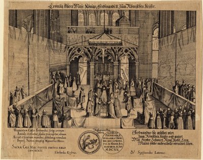 Ferdynand II Cesarz Rzymian (1578-1637) - Koronacja króla Ferdynanda II na Świętego Cesarza Rzymskiego autorstwa Eberhard Kieser