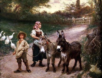 Chłopskie Dzieci z Osiołkami autorstwa Edgar Bundy