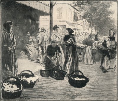 „Targ na świeżym powietrzu, Avenue de Clichy”, 1915 autorstwa Edgar Chahine