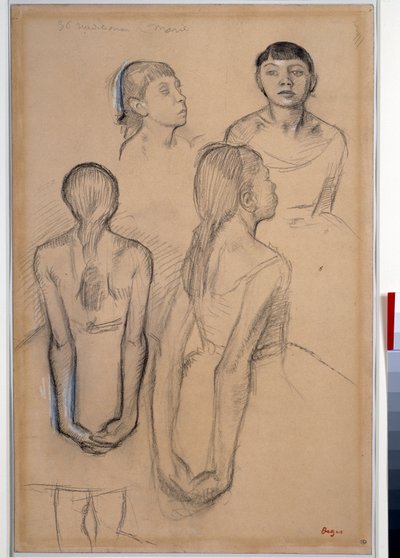 4 studia młodych tancerzy Rysowanie kredą i węglem Edgara Degasa (1834-1917) Wym. 0,49 x 0,31 MParys. Muzeum w Luwrze autorstwa Edgar Degas