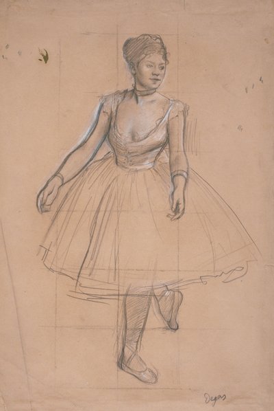 Tancerka baletowa w pozycji zwróconej w trzech czwartych z przodu, ok. 1872-73 autorstwa Edgar Degas