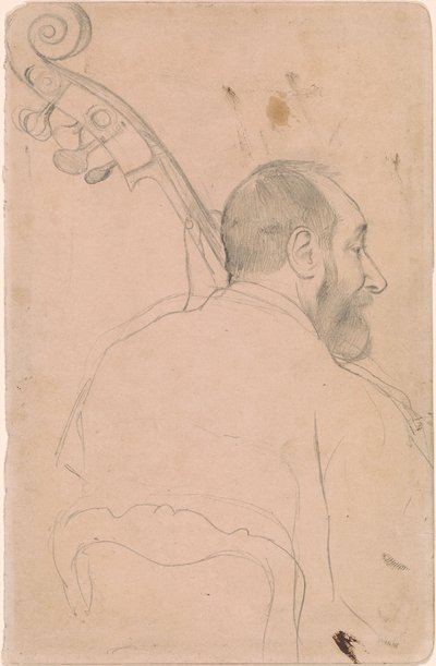 Achille Gouffe, kontrabasista Opery Paryskiej autorstwa Edgar Degas
