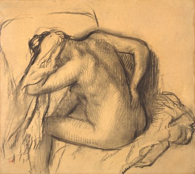 Po kąpieli kobieta susząca włosy autorstwa Edgar Degas