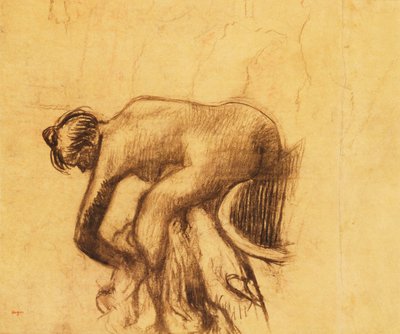 Po kąpieli, Kobieta susząca się, lata 1890 autorstwa Edgar Degas