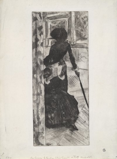 W Luwrze: La Peinture (Mary Cassatt), ok. 1879-80 (akwaforta i akwatinta) autorstwa Edgar Degas
